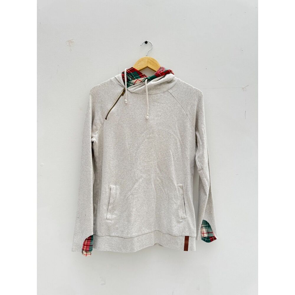 Ampersand Avenue Medium Merry & Bright DoubleHood Plaid Hoodie NWOT Christmas